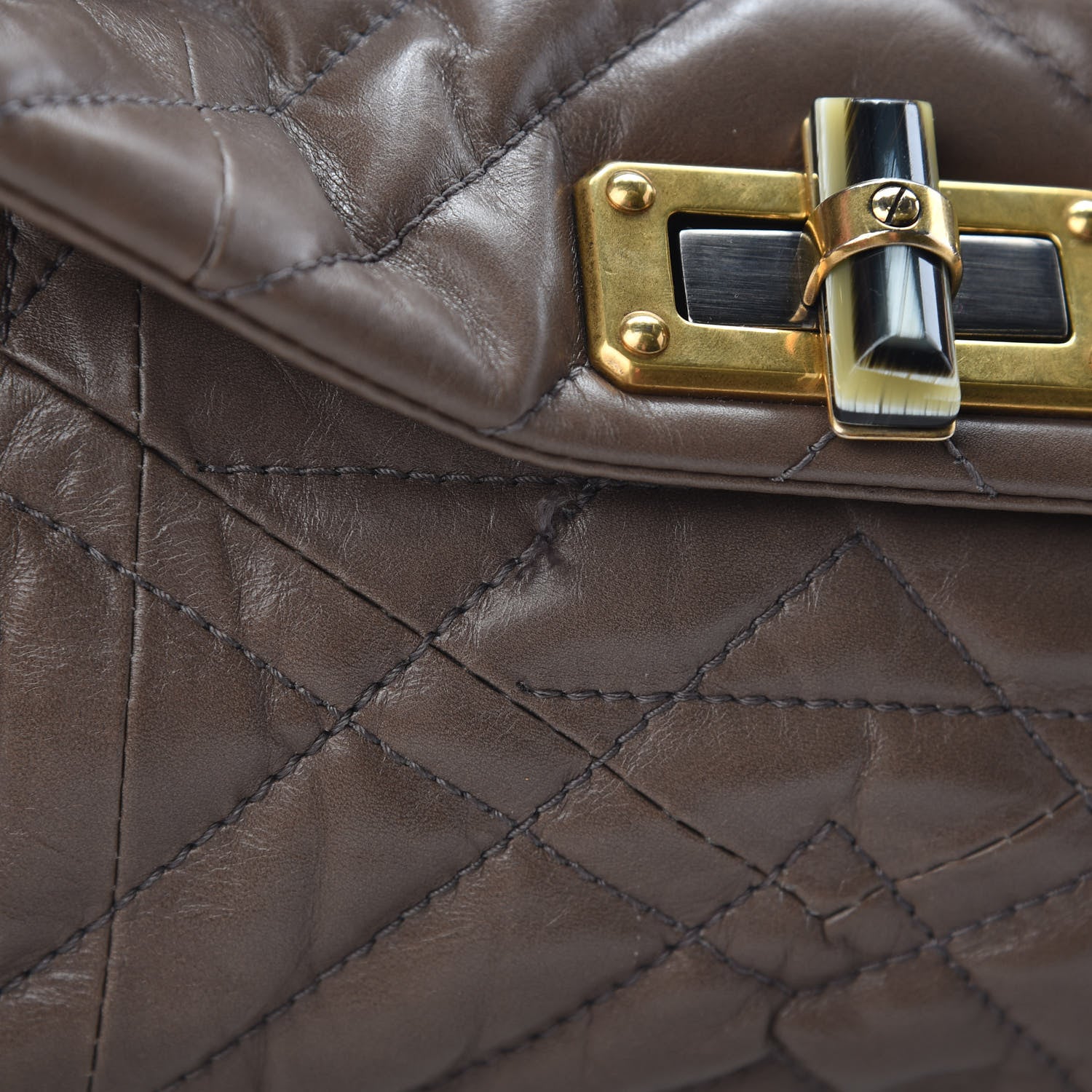 Lanvin Calfskin Quilted Medium Happy Shoulder Bag Brown Olive 9 of 9