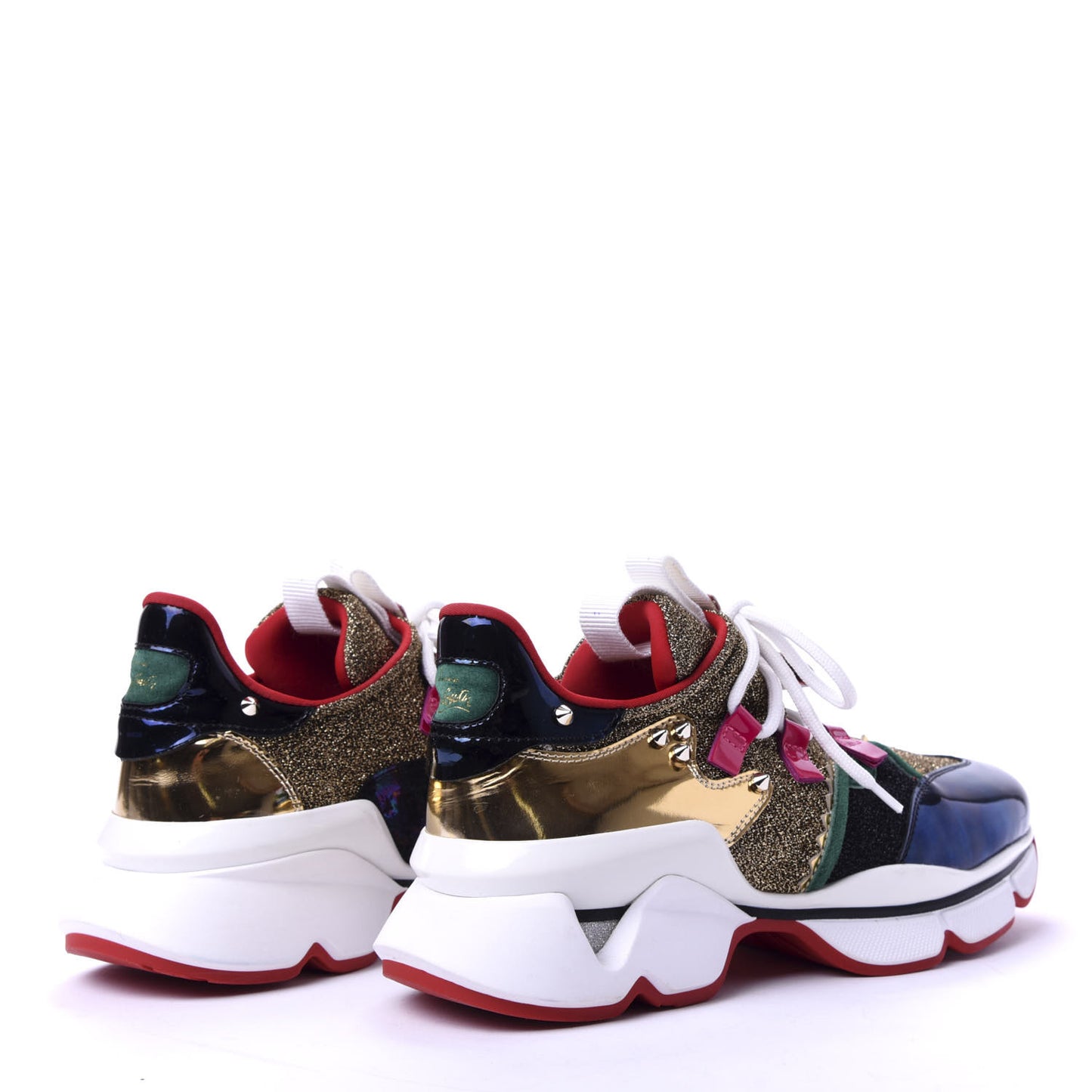 Glitter Sunset Specchio Donna Red Runner Spike Flat Sneaker 37 Multicolor