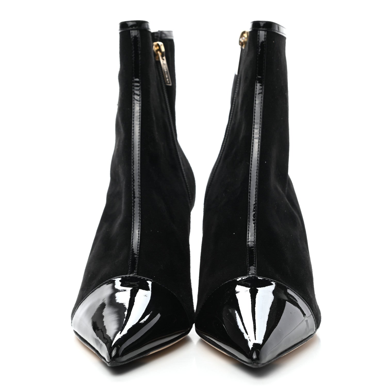 Jimmy Choo Suede Patent Kix Boots 39 Black 2 of 10