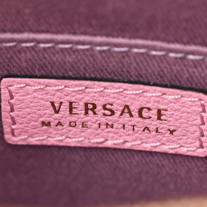 Versace Grained Calfskin Studded Mini La Medusa Round Crossbody Bag Pink 6 of 10