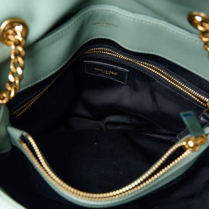 Saint Laurent Suede Y Quilted Monogram Medium Loulou Chain Satchel Vert Opaline 6 of 16