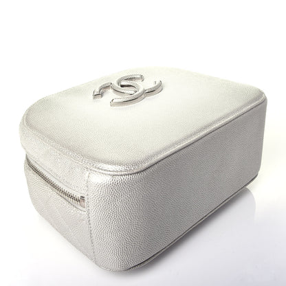 Chanel Metallic Caviar Small Coco Curve Vanity Bag Silver 4 of 9