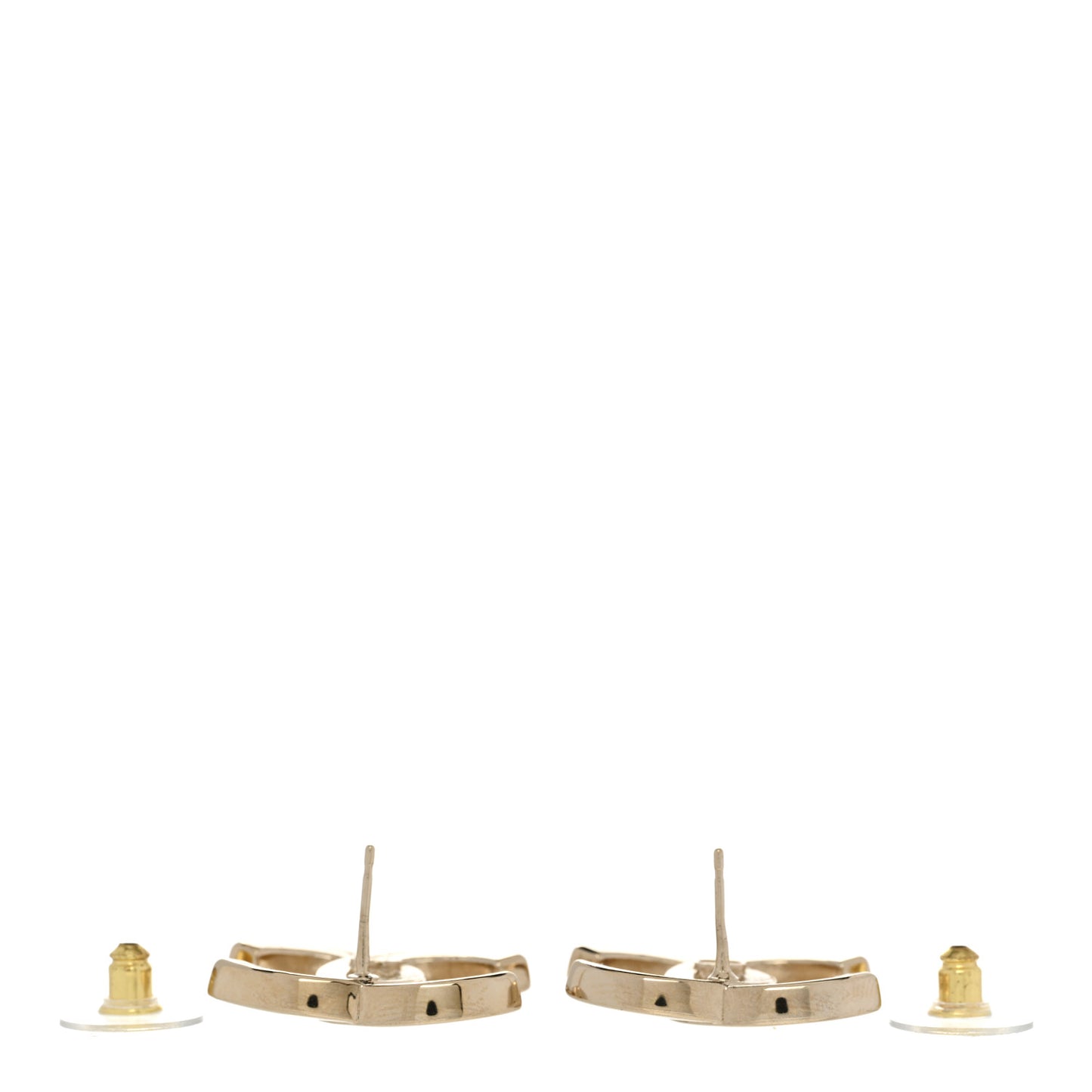 Crystal CC Large Stud Earrings Gold