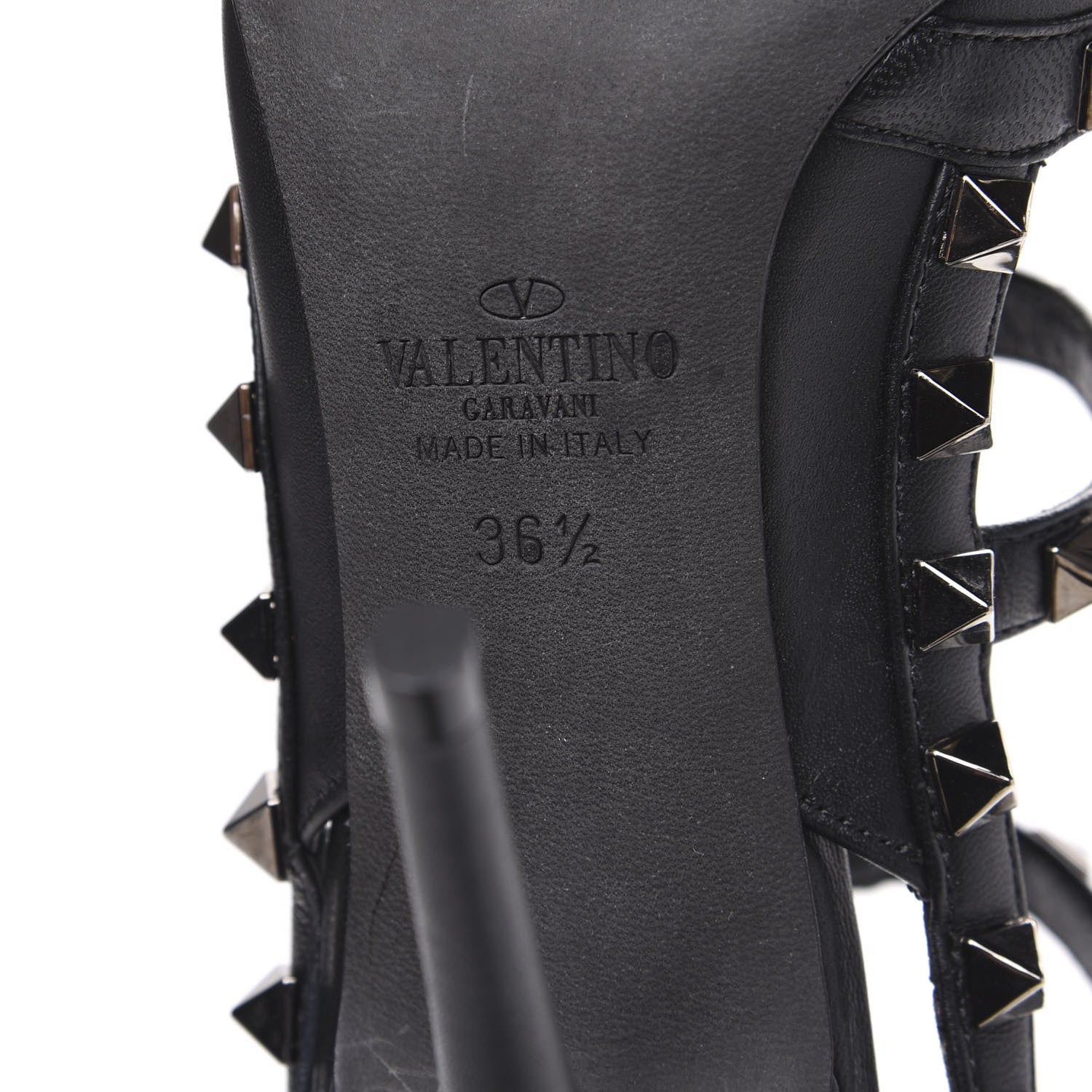 Valentino Garavani Nappa Rockstud Ankle Strap Pumps 36.5 Black 6 of 10