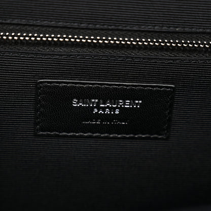 Saint Laurent Grain De Poudre Large Tri-Quilt Monogram Satchel Deep Marine 5 of 9
