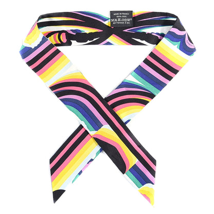 Hermes Silk Brides De Gala Shadow Twilly Black Jaune Multicolor 1 of 5
