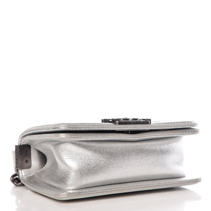 Chanel Metallic Galuchat Stingray Mini Boy Flap Silver 4 of 9
