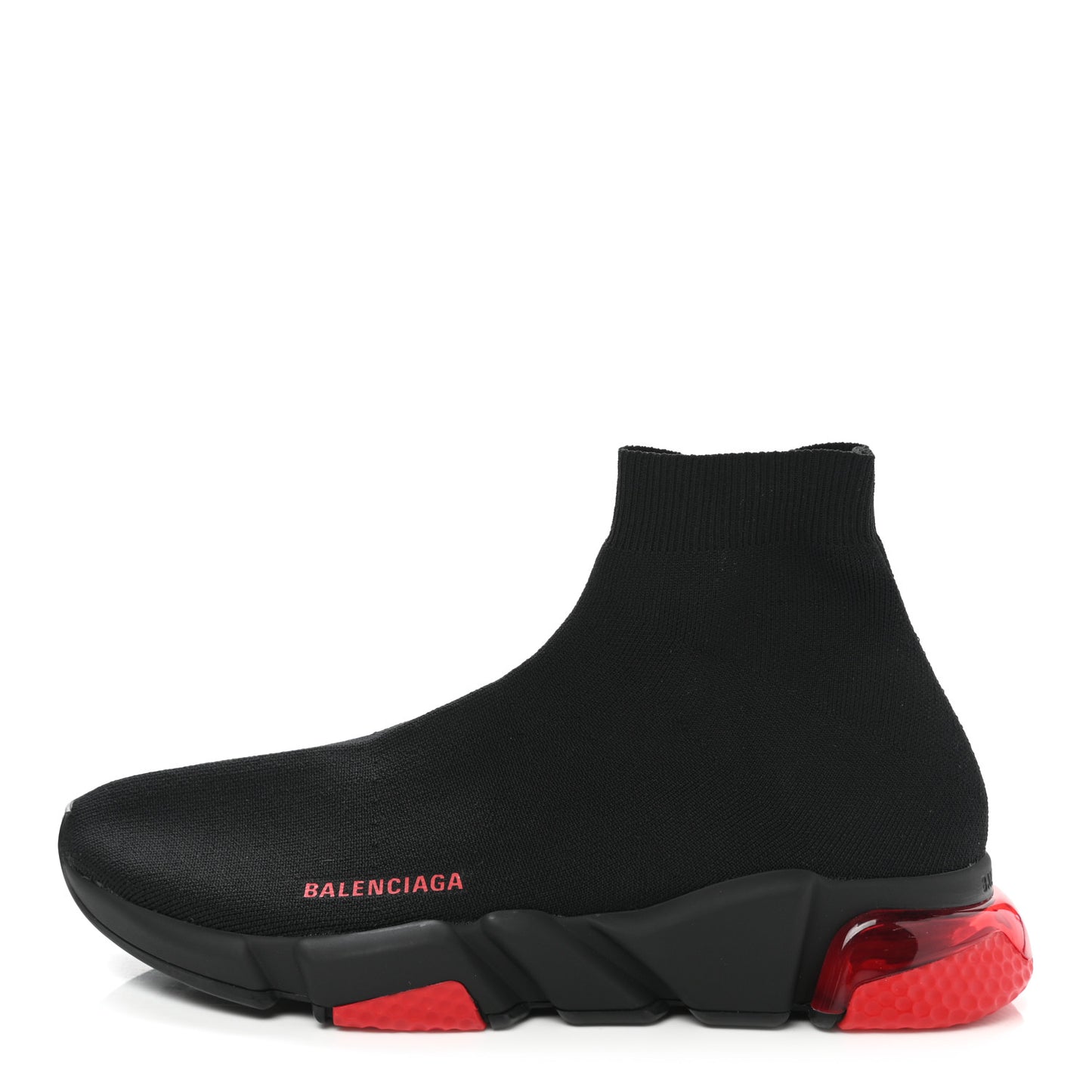 Neoprene Knit Mens Speed Clear Sole Sneakers 43 Black Red