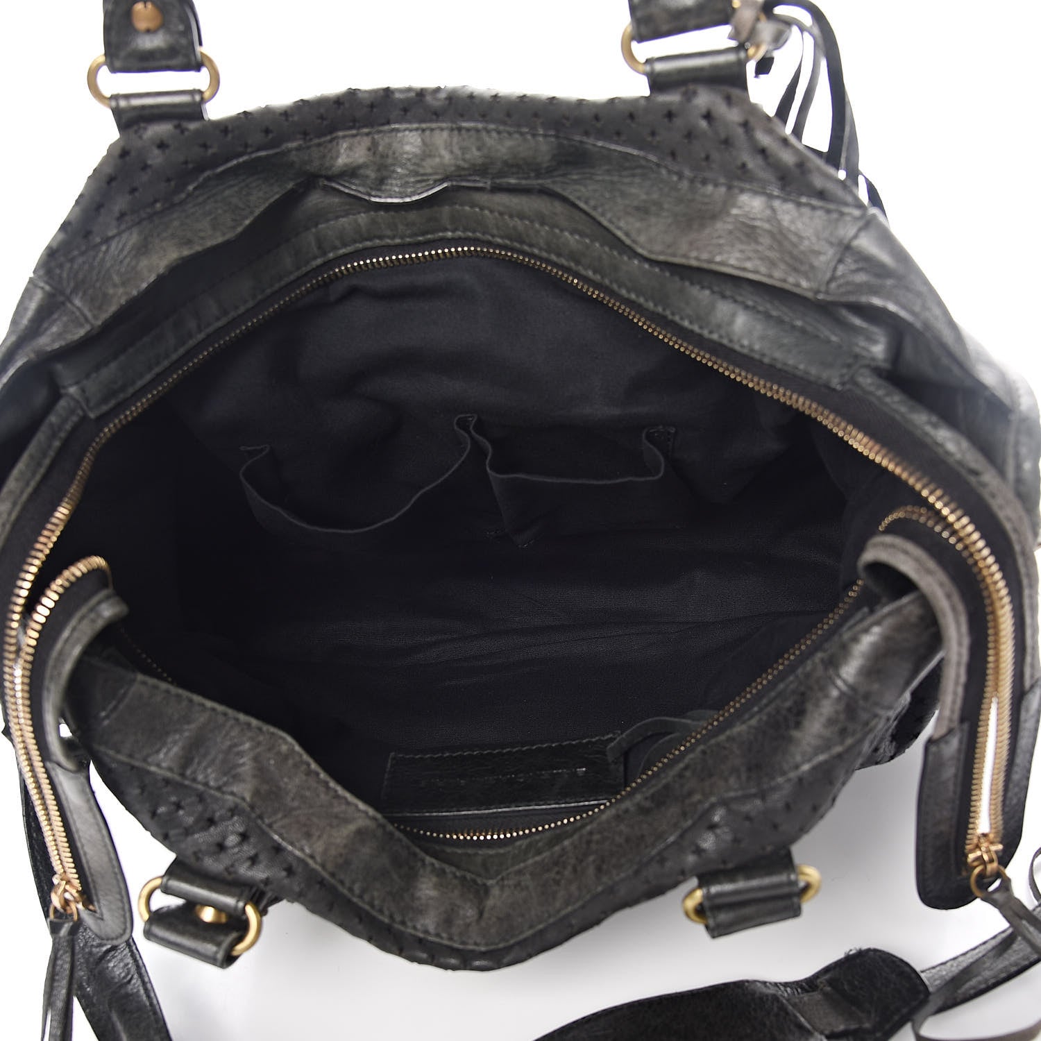 Balenciaga Agneau Laser Cut Cross Classic Gold Hardware City Black 5 of 17