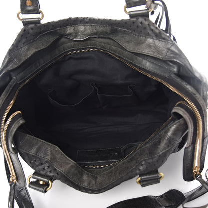 Balenciaga Agneau Laser Cut Cross Classic Gold Hardware City Black 5 of 17