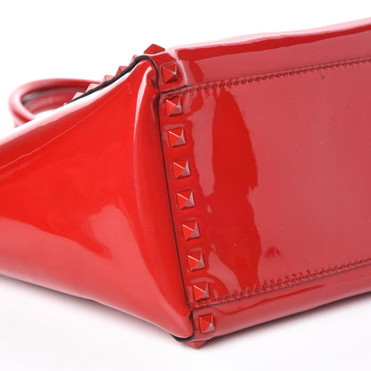 Valentino Garavani Patent Monochrome Small Rockstud Double Handle Tote Rosso Valentino 8 of 10