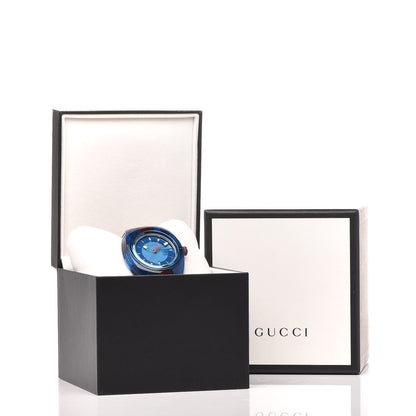 Gucci Stainless Steel Rubber 46mm Sync Web Quartz Watch Blue 8 of 8