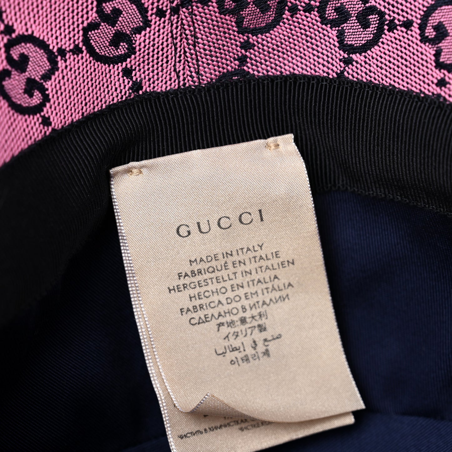 Canvas GG Monogram Bucket Hat L Pink