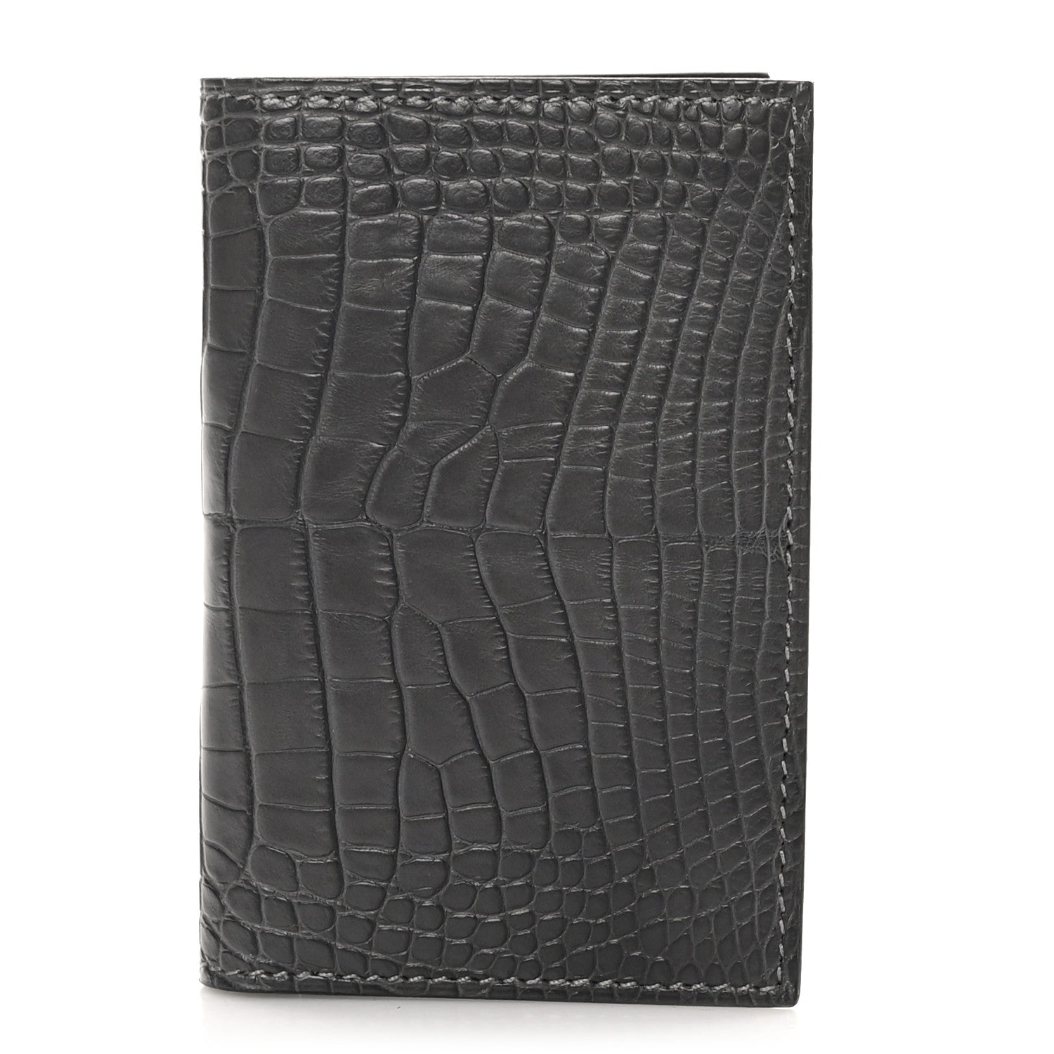 Hermes Matte Alligator MC2 Euclide Card Holder Graphite 1 of 8