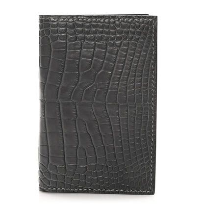 Hermes Matte Alligator MC2 Euclide Card Holder Graphite 1 of 8
