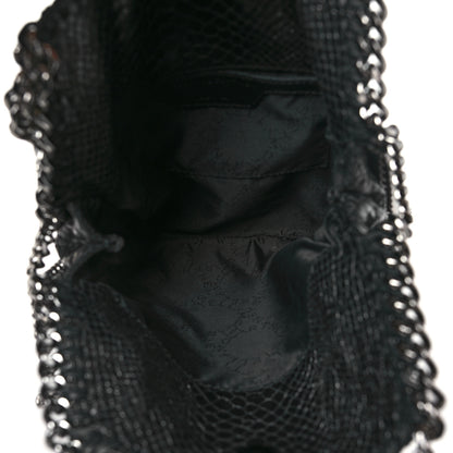 Stella McCartney Faux Snakeskin Small Falabella Fold Over Tote Black 5 of 10
