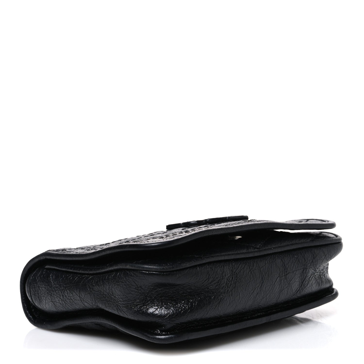 Saint Laurent Crinkled Calfskin Matelasse Monogram Niki Chain Wallet Black 3 of 10