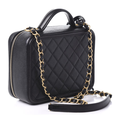 Chanel Caviar Quilted Medium CC Filigree Vanity Case Black 3 of 11