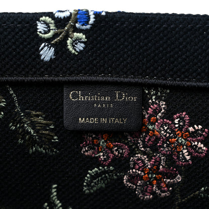 Christian Dior Canvas Embroidered Large Book Tote Black Multicolor 6 of 9