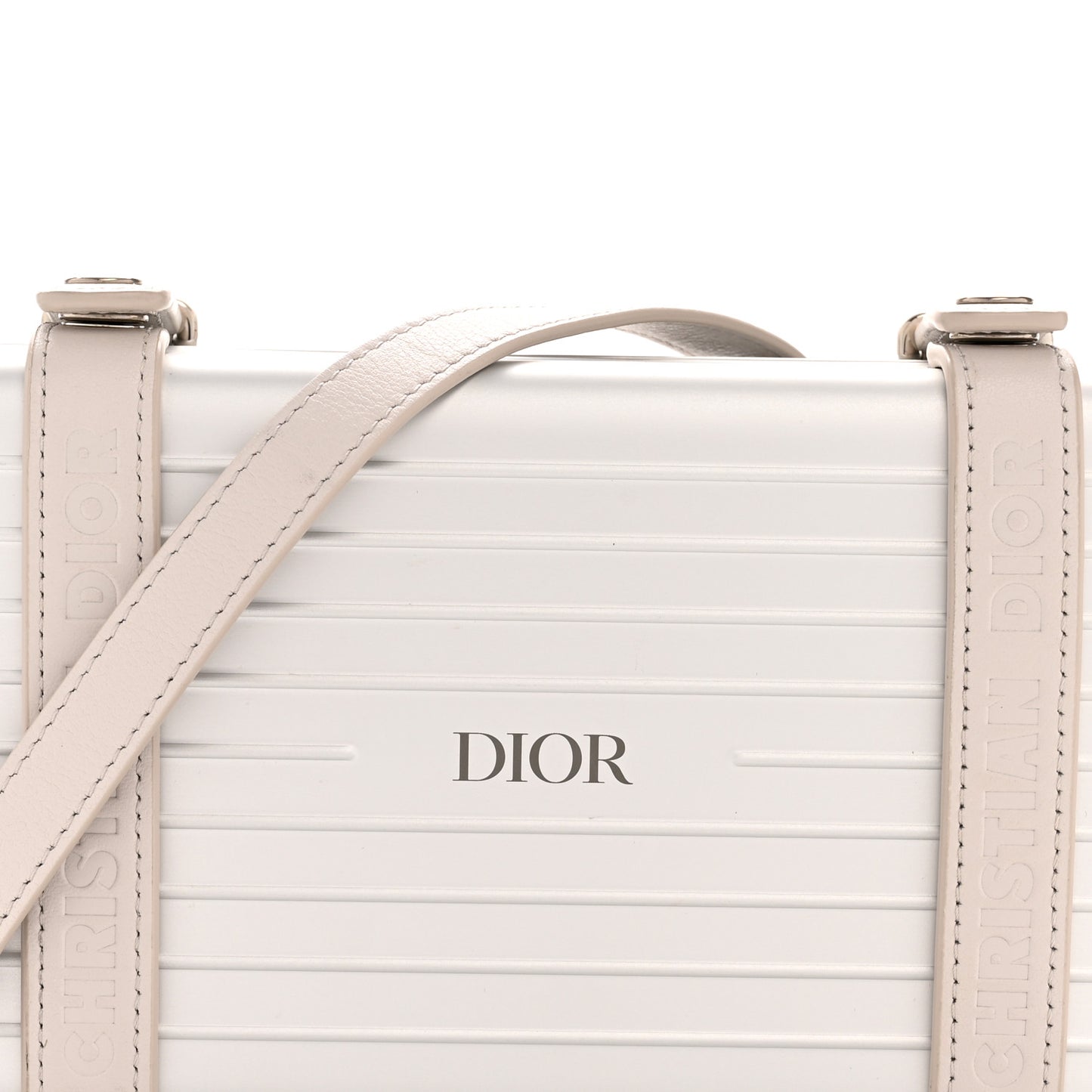 X RIMOWA Aluminum Personal Clutch On Strap Silver