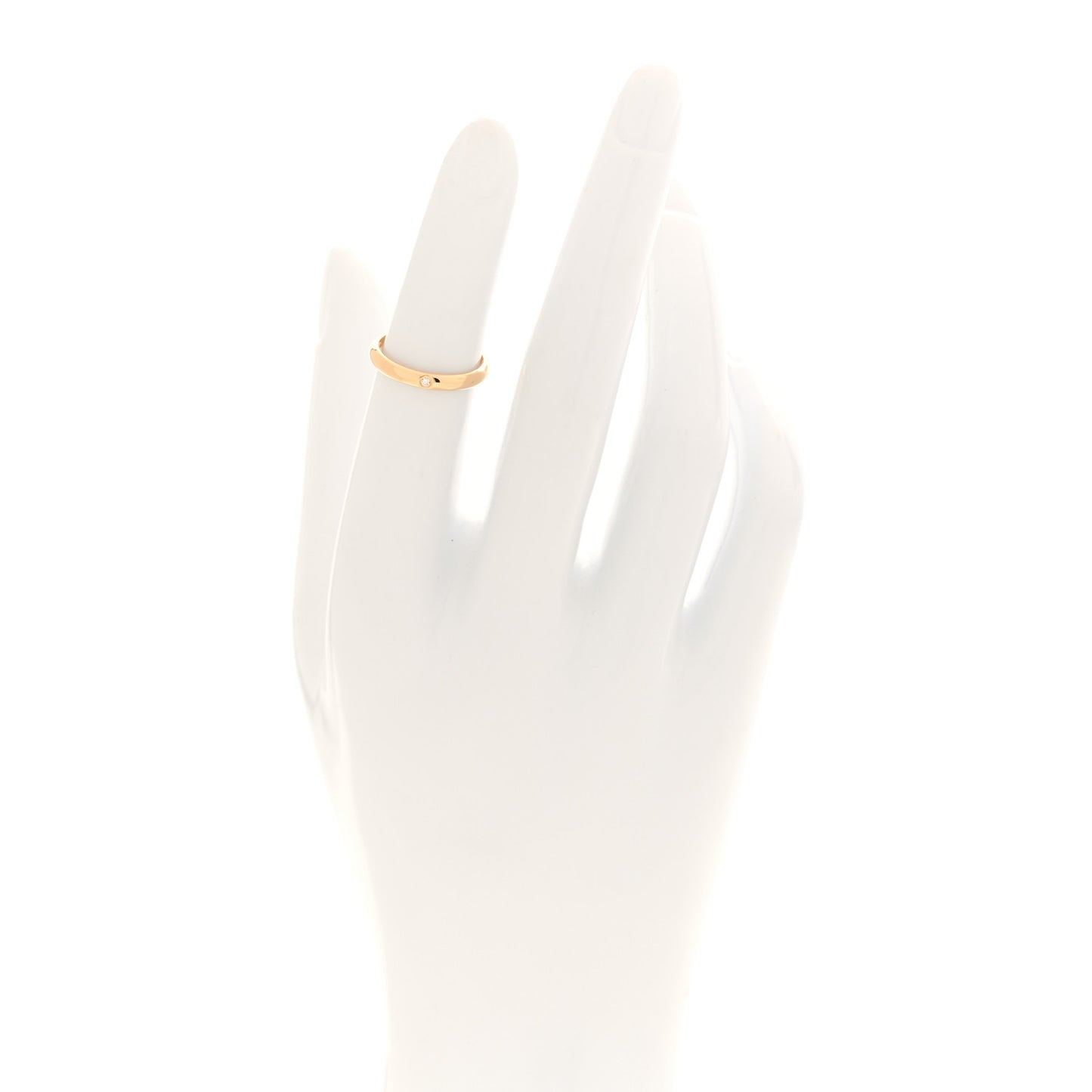 18K Yellow Gold Diamond 2.6mm 1895 Wedding Band Ring 48 4.5