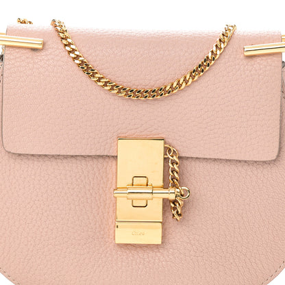 Chloe Grained Lambskin Mini Drew Shoulder Bag Cement Pink 7 of 9
