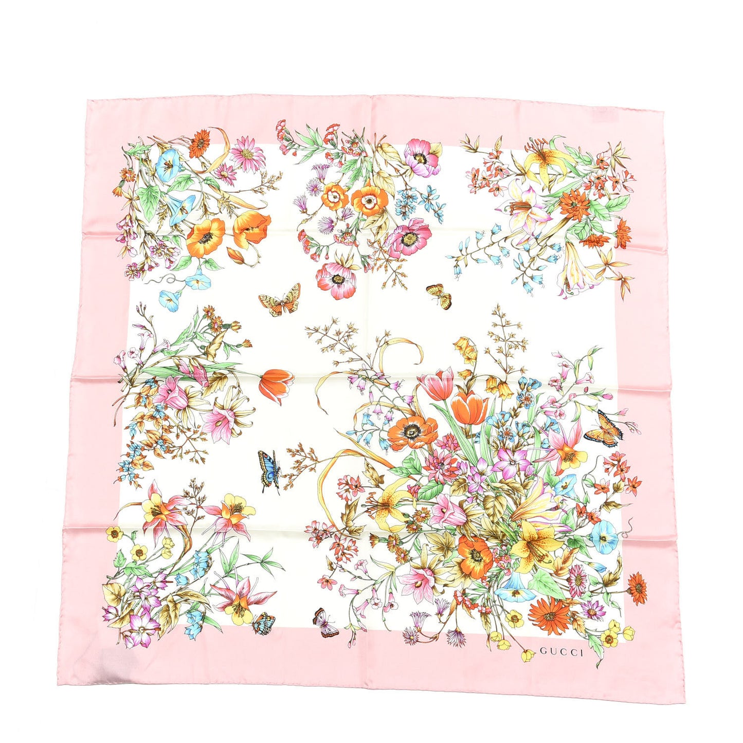 Silk Floral Scarf Multicolor