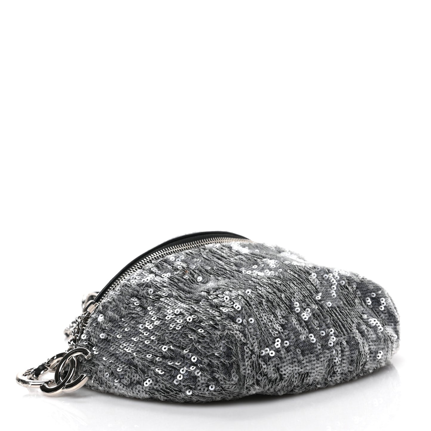 Sequin Waist Bag Fanny Pack Silver Black