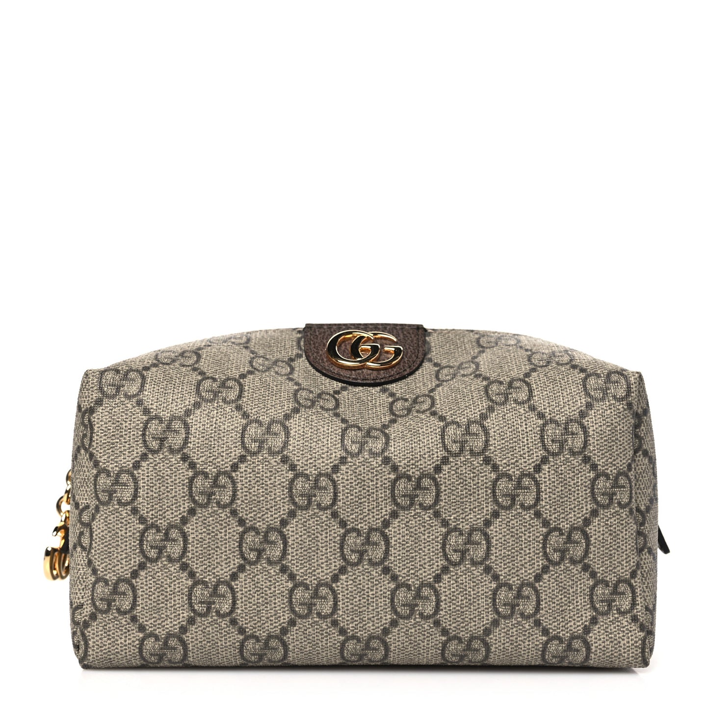 Soft GG Supreme Monogram Calfskin Medium Ophidia Cosmetic Case Beige Ebony New Acero