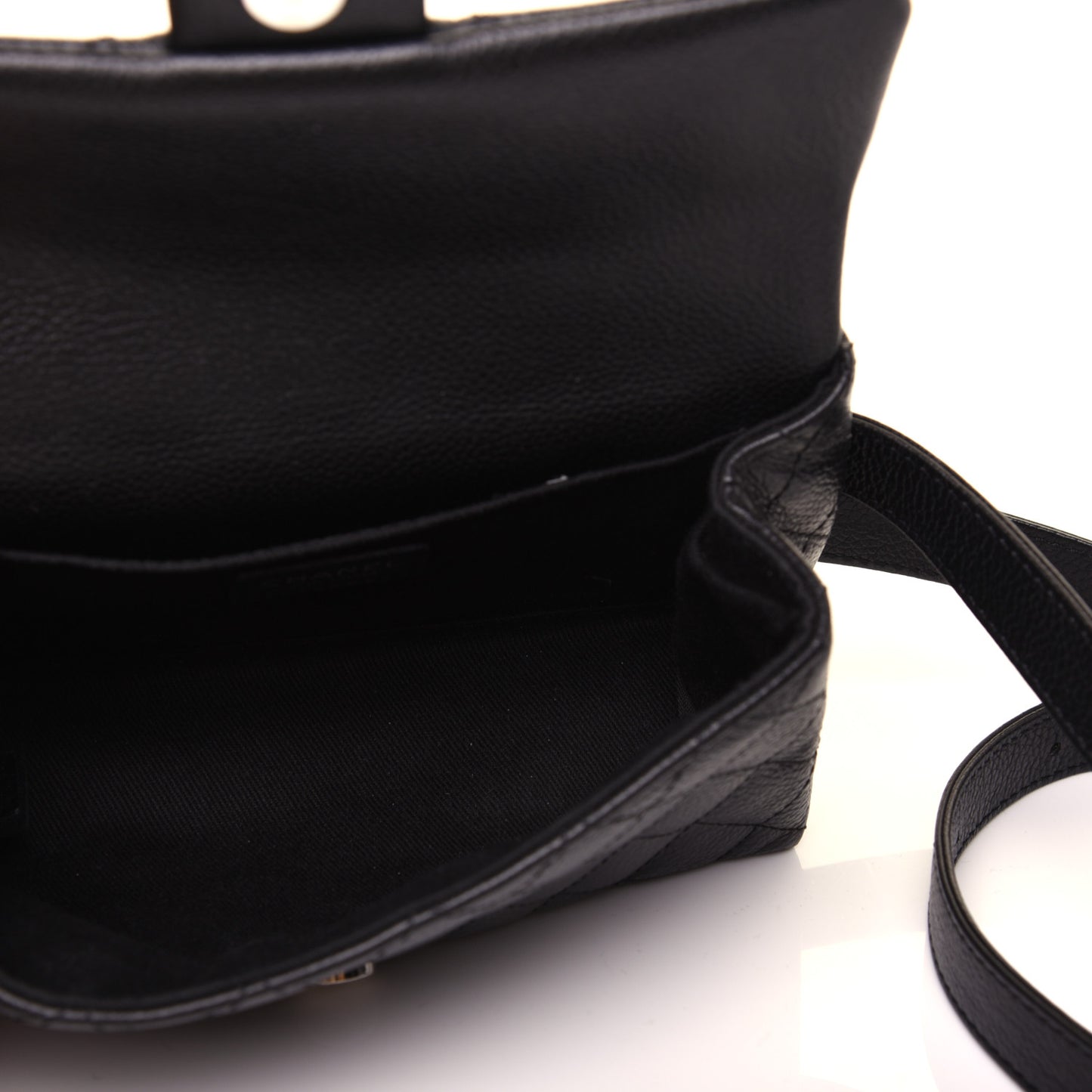 Grained Calfskin Quilted 2.55 Reissue Flap Belt Bag Clutch Black