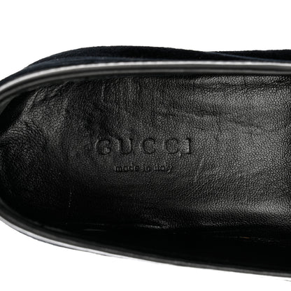 Gucci Velvet Horsebit Womens Jordaan Loafers 35.5 Black 7 of 10