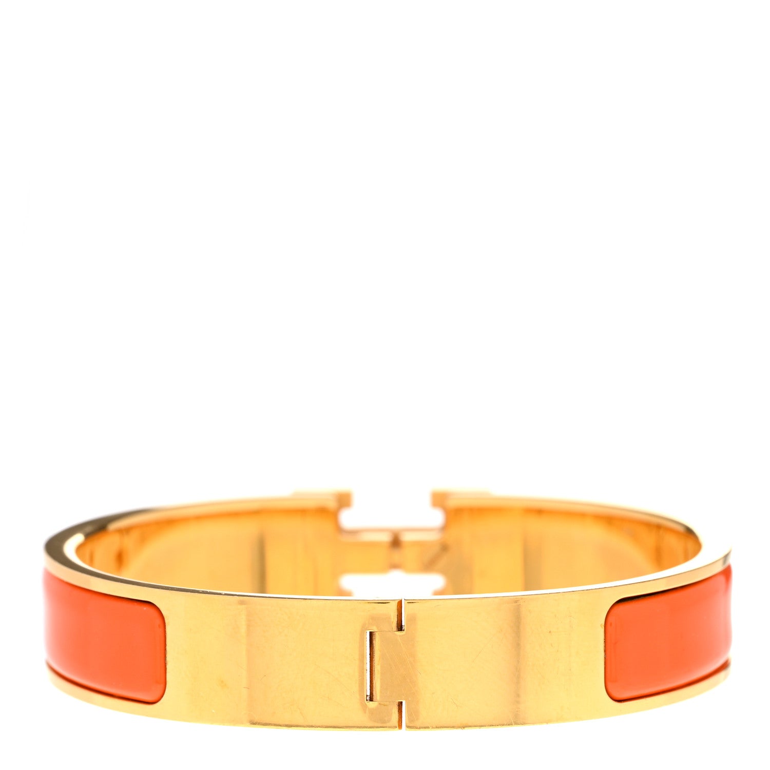 Hermes Enamel Narrow Clic Clac H Bracelet PM Orange Fruite 3 of 5