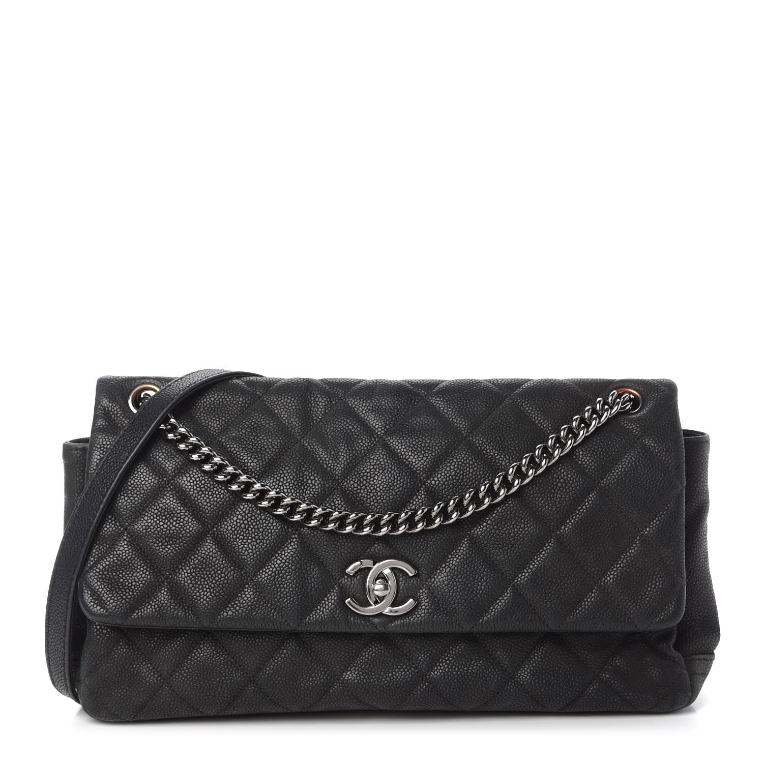 Chanel Iridescent Caviar Quilted Medium Lady Pearly Flap Black 1 of 15