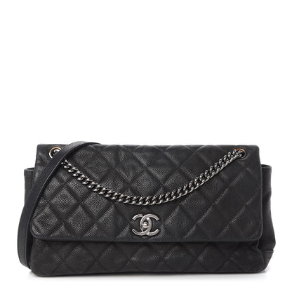 Chanel Iridescent Caviar Quilted Medium Lady Pearly Flap Black 1 of 15