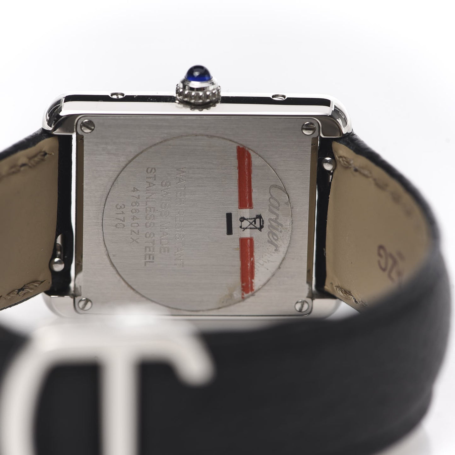 Stainless Steel Calfskin 24mm Tank Solo Quartz Watch