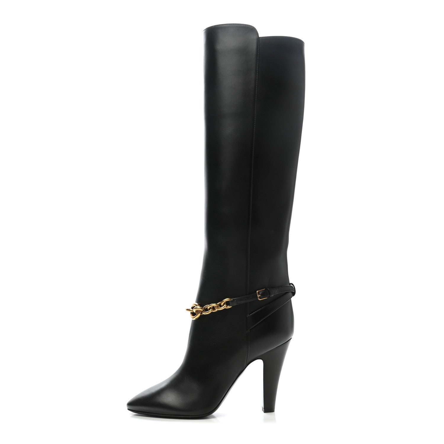 Saint Laurent Smooth Calfskin Le Maillon 95 Boots 37 Black 1 of 7