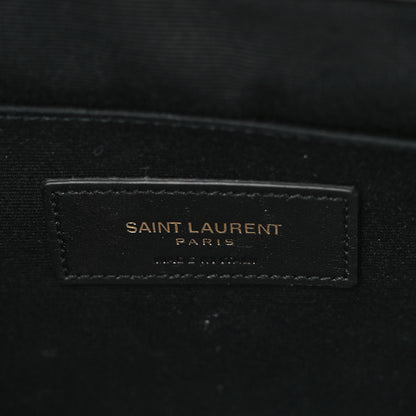 Saint Laurent Calfskin Matelasse Chevron Monogram Document Holder Black 6 of 8
