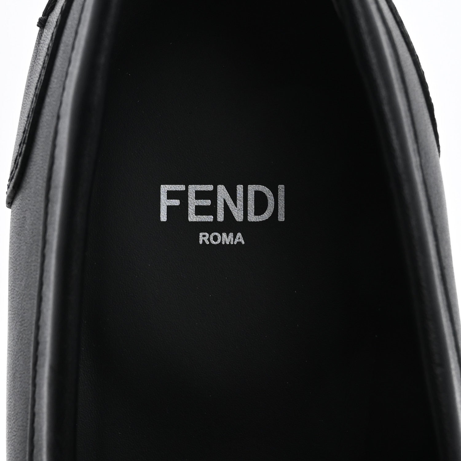 Fendi Vitello Karligraphy Loafers 35.5 Black 7 of 10