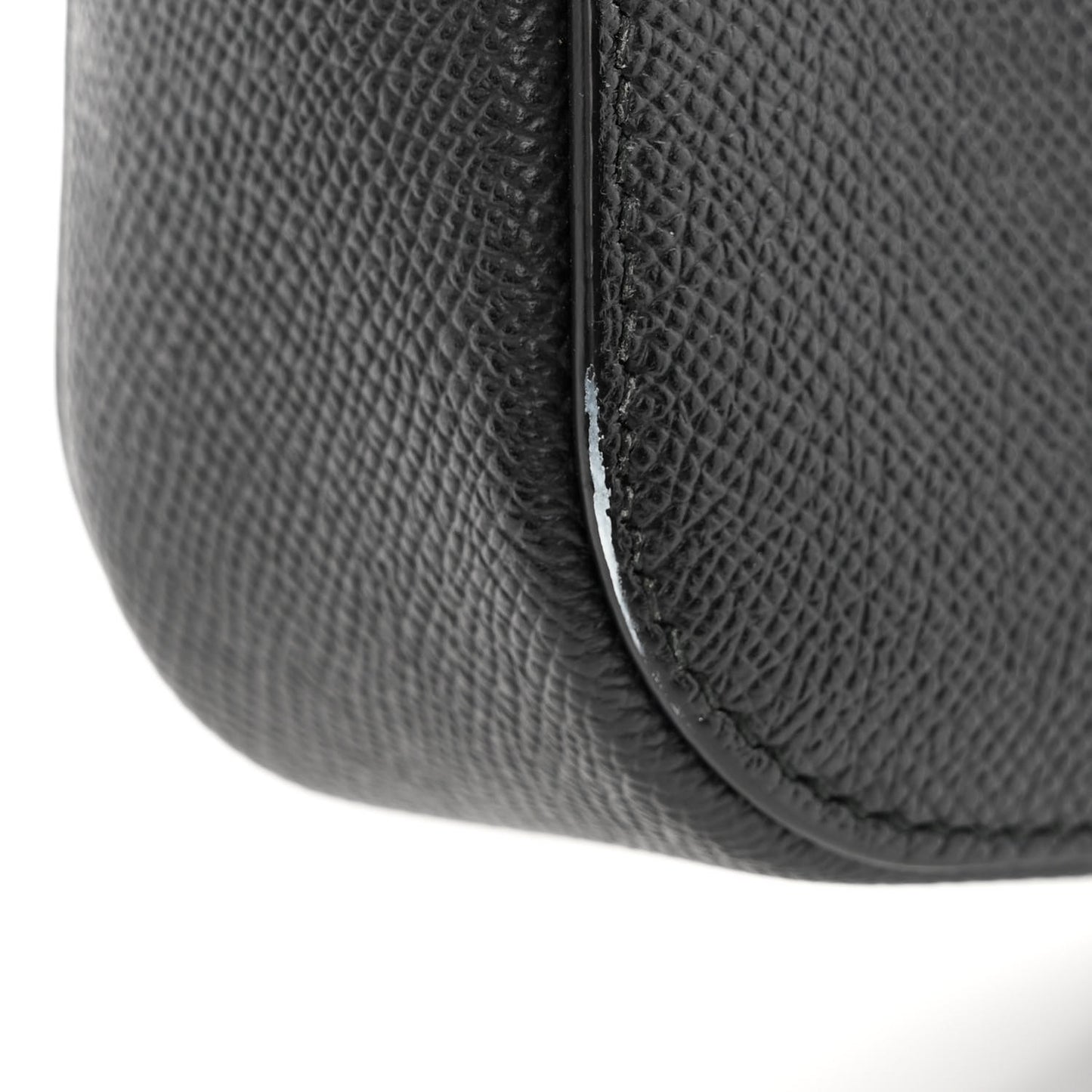 Signature Grained Calfskin Logo XS Ville Camera Bag Black White