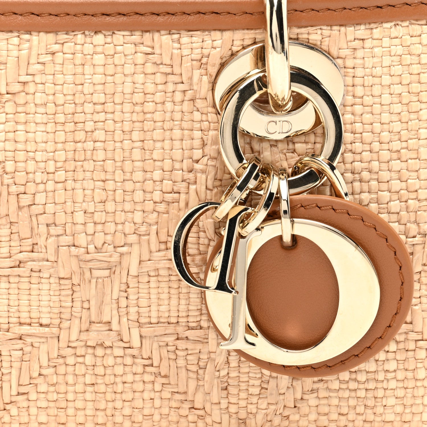 Christian Dior Raffia Micro Cannage Lady D-Joy Natural 1548174