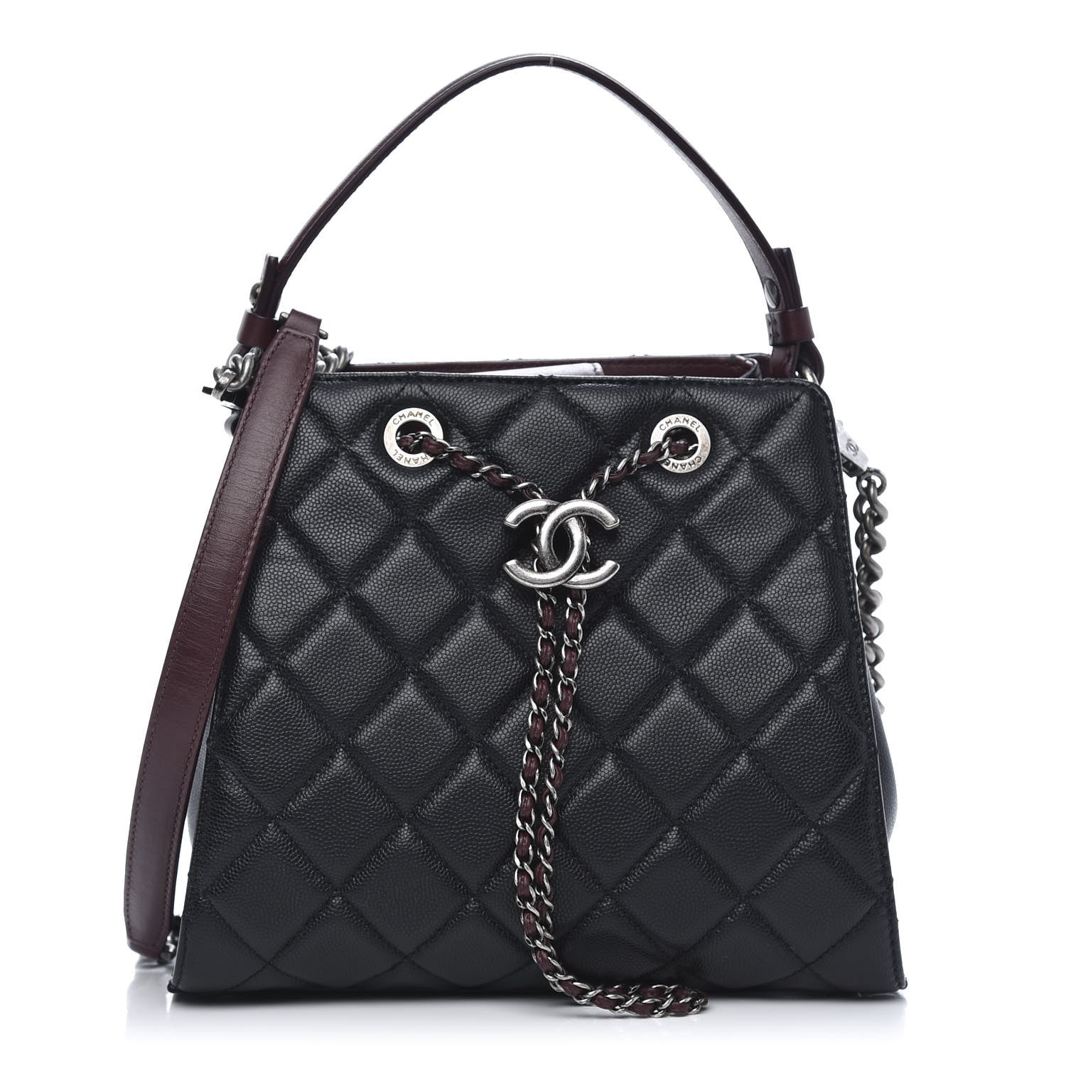 Chanel Caviar Quilted Small CC Bucket Bag Black 1 of 10
