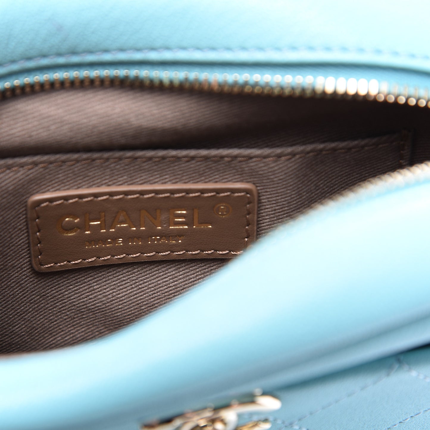 Goatskin Quilted Small Casual Trip Camera Case Light Blue