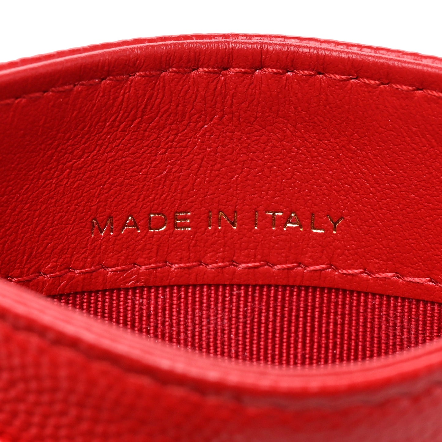 Caviar Quilted Card Holder Red