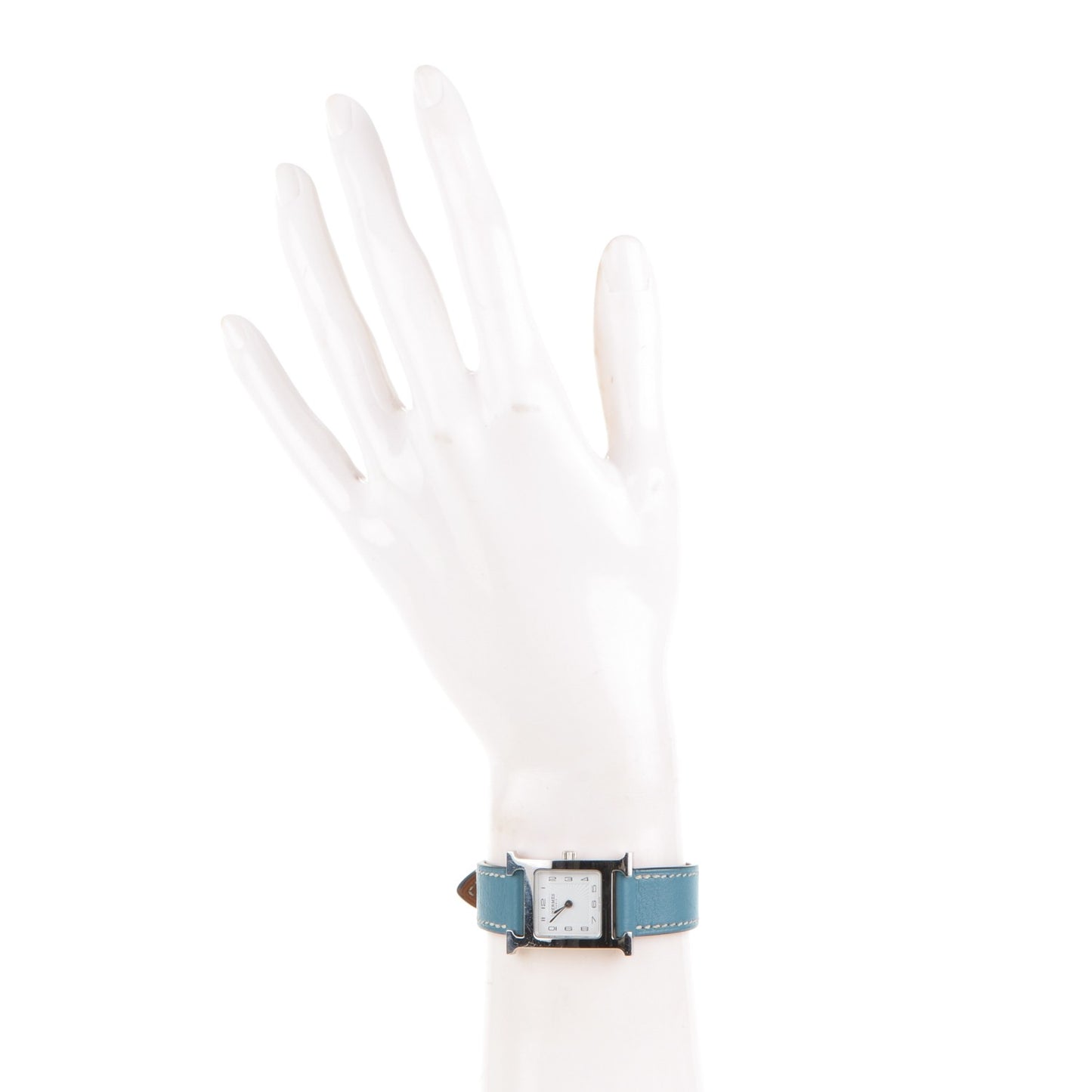 Stainless Steel Swift 21mm Heure H Hour Quartz Watch Blue Jean