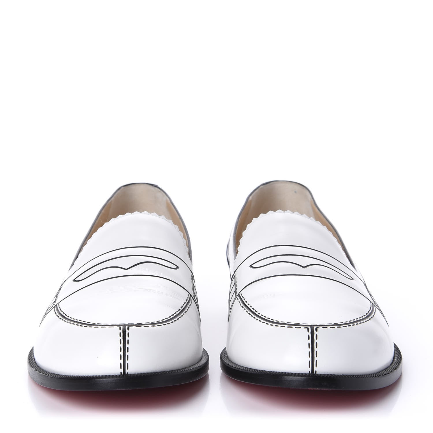 Christian Louboutin Calfskin Women Mocalaureat Tromp L'oeil Loafers 38.5 White 2 of 9
