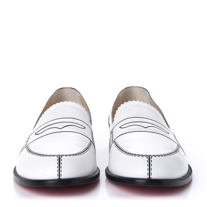 Christian Louboutin Calfskin Women Mocalaureat Tromp L'oeil Loafers 38.5 White 2 of 9