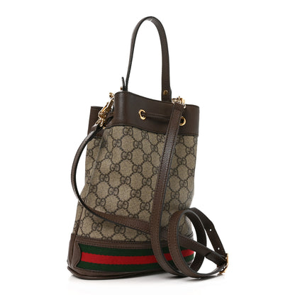 Gucci GG Supreme Monogram Web Small Ophidia Bucket Bag Brown 3 of 9