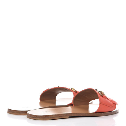 Gucci Malaga Kid Fringe Horsebit Slide Sandals 40 Orange 4 of 12