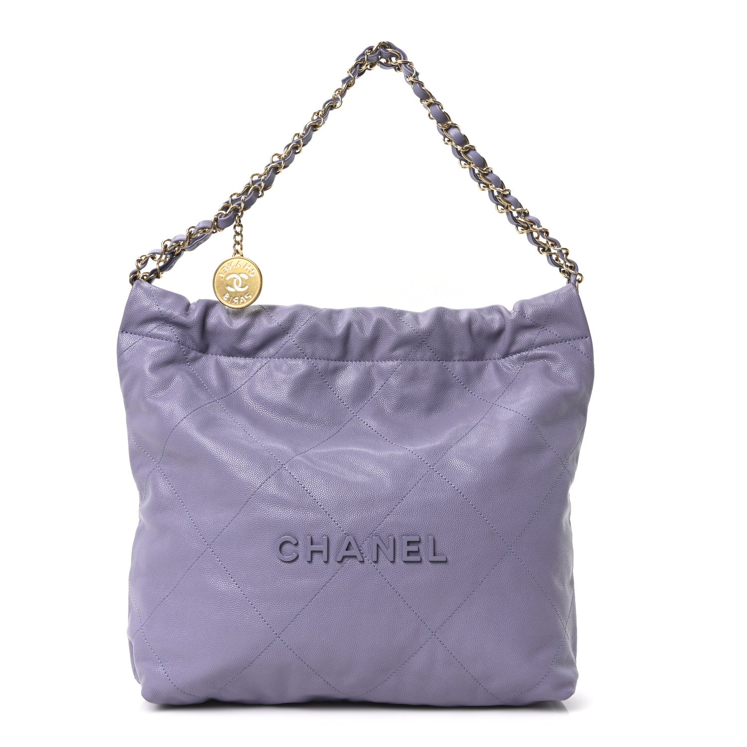 Chanel Shiny Caviar Quilted Monochrome Small Chanel 22 Light Purple 1 of 11