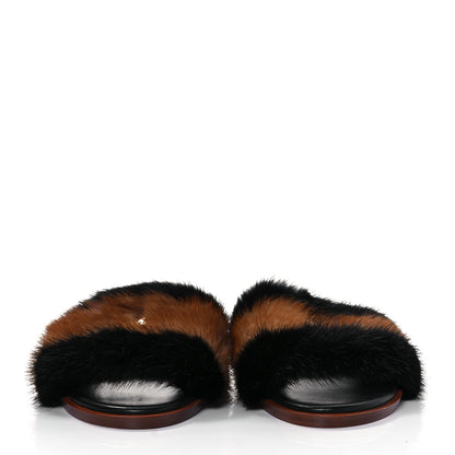 Louis Vuitton Mink Fur Lock It Flat Mule 40 Black Brown 2 of 8